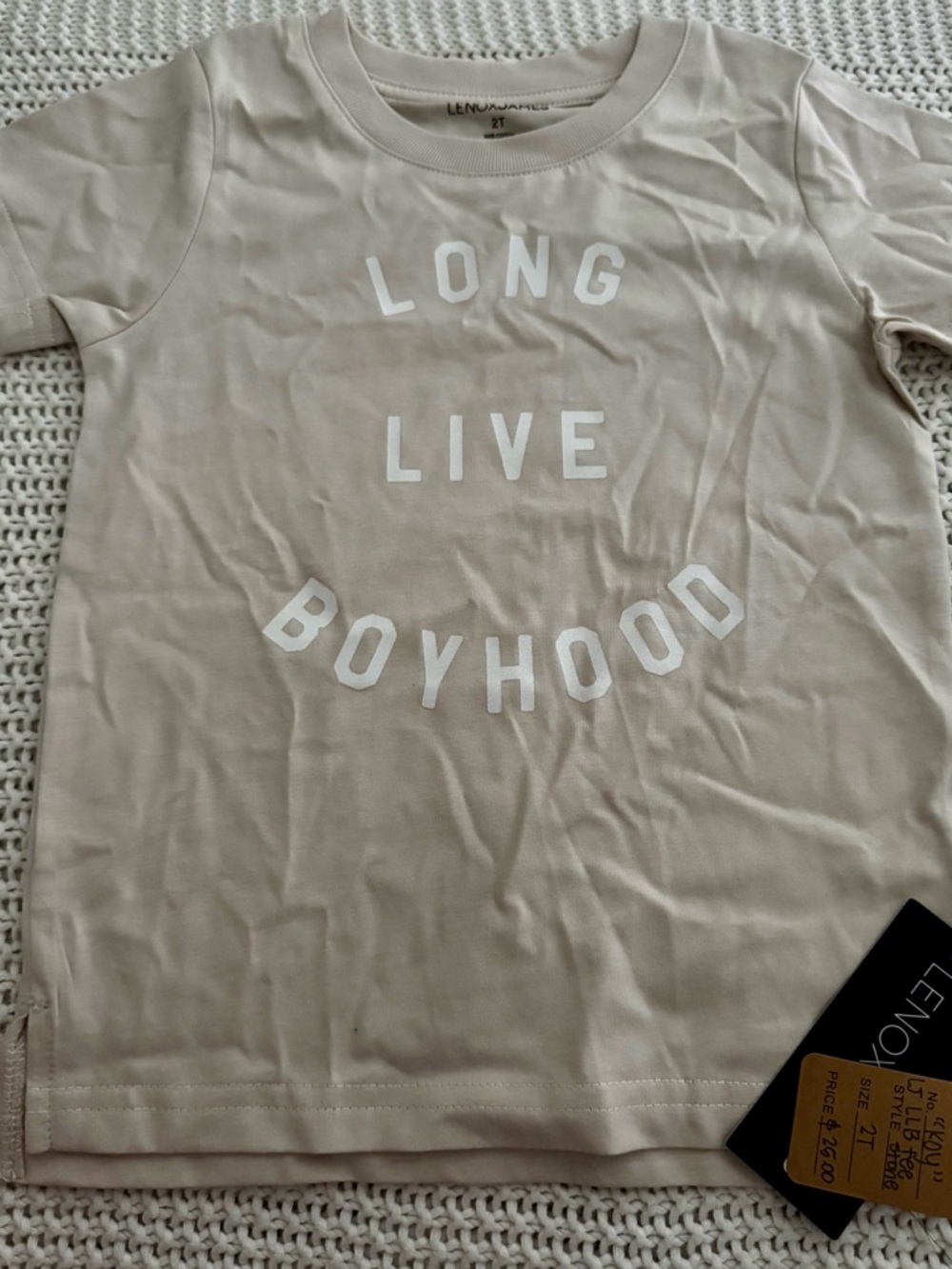 JACKSON Beige "Long Live Boyhood" Short Sleeve Tee